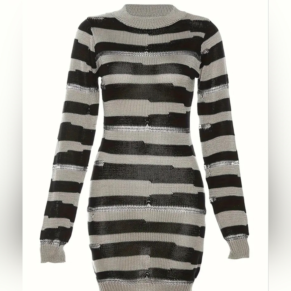 Striped Knit Dress - Picture 3 of 5